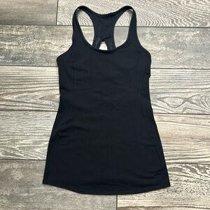 10. Lulu Tank, Black, Mesh Racerback.